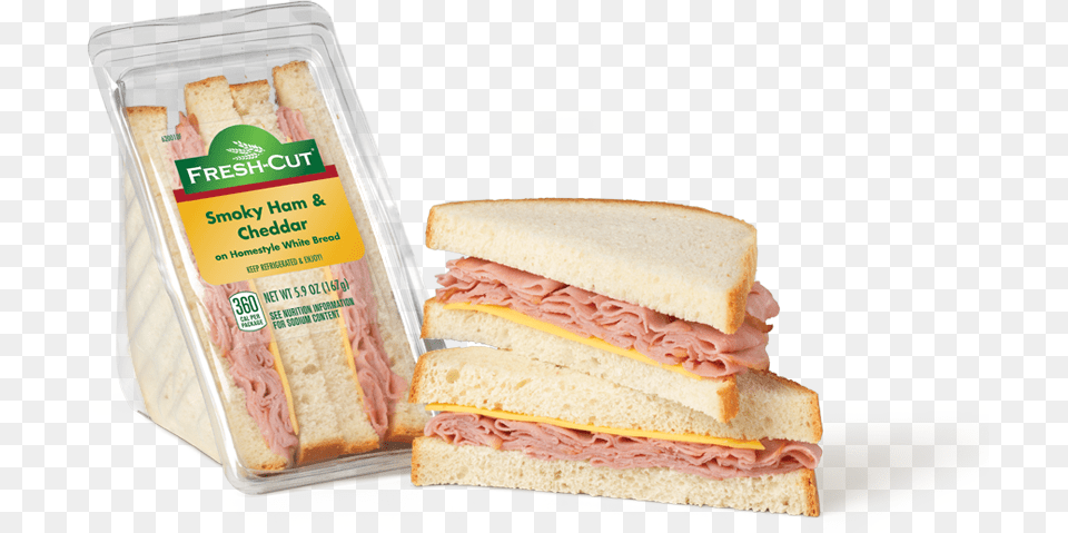 Smoky Ham Amp Cheddar Wedge Ham And Cheese On White, Food, Lunch, Meal, Sandwich Png Image