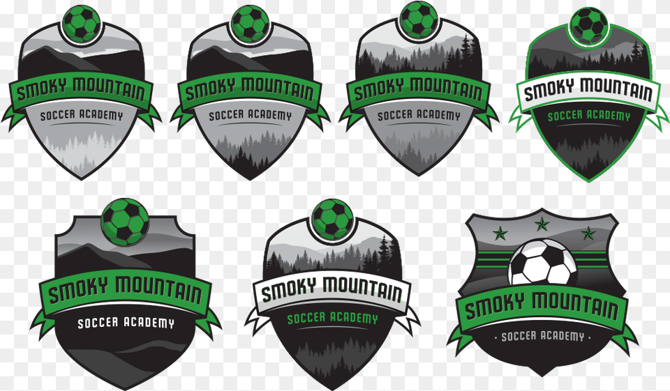 Smoky Mountain Soccer Academy Crest Deisgns Download Soccer Logo With Mountains, Badge, Symbol, Ball, Football Png Image