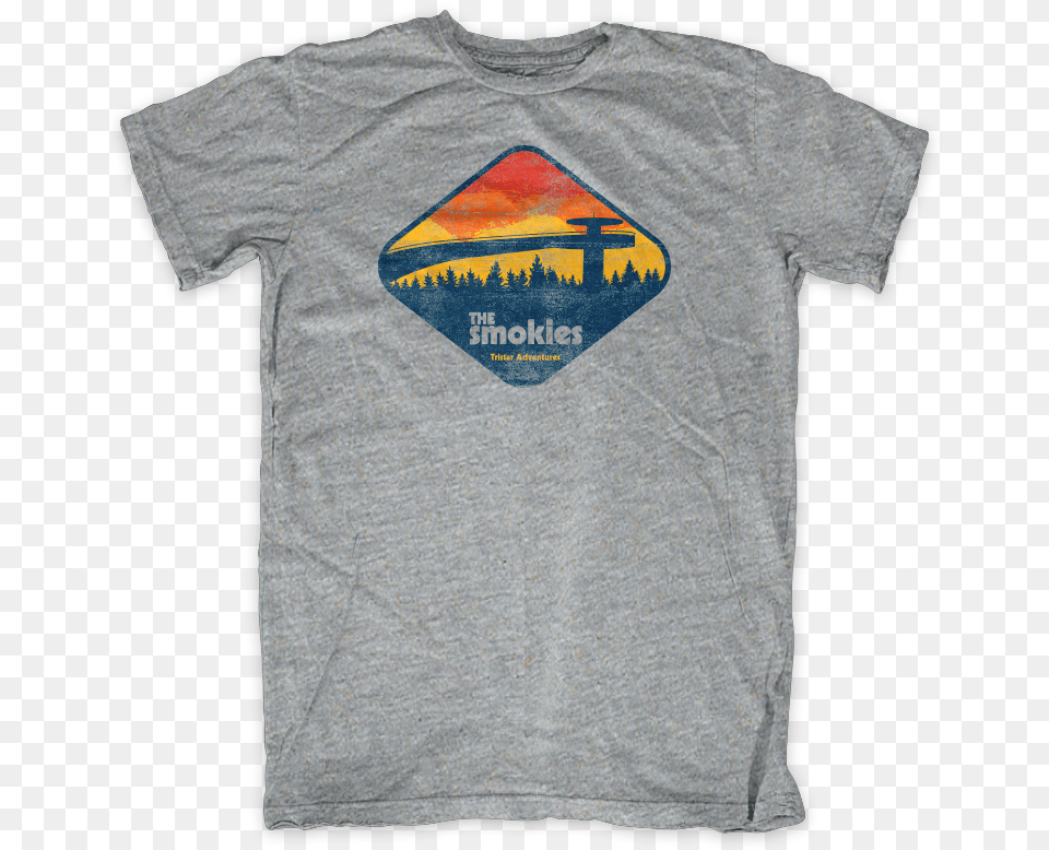 Smoky Mountains Clingmans Dome Grey T Shirt, Clothing, T-shirt Png Image