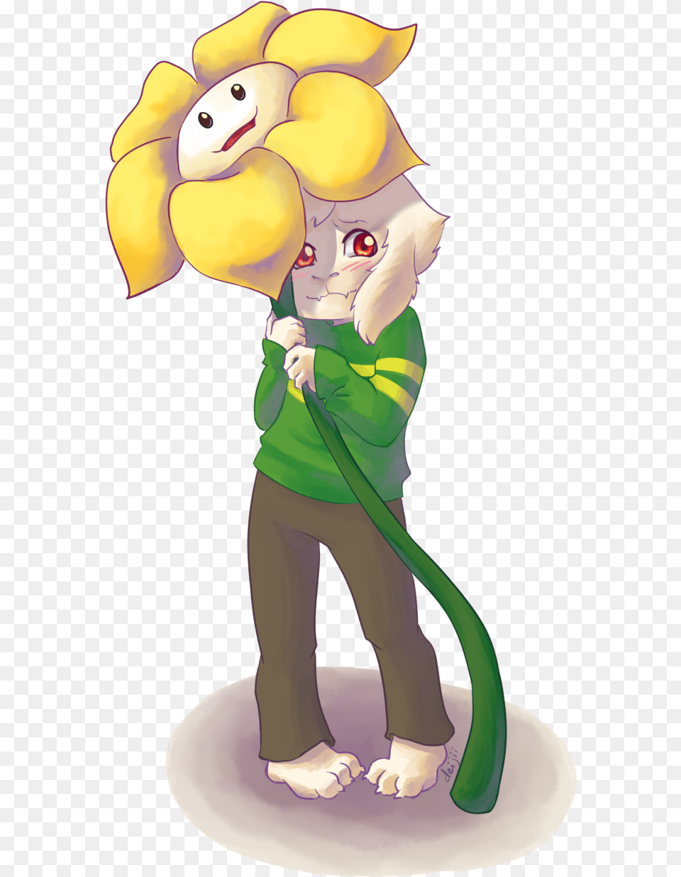 Smol Asriel Cartoon, Cleaning, Person, Boy, Child Png Image