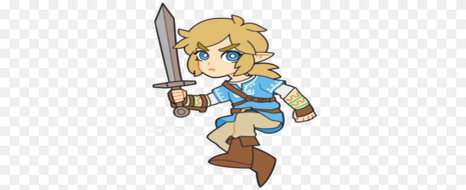 Smol Breath Of The Wild Link Roblox Cartoon, Book, Comics, Publication, Baby Free Png