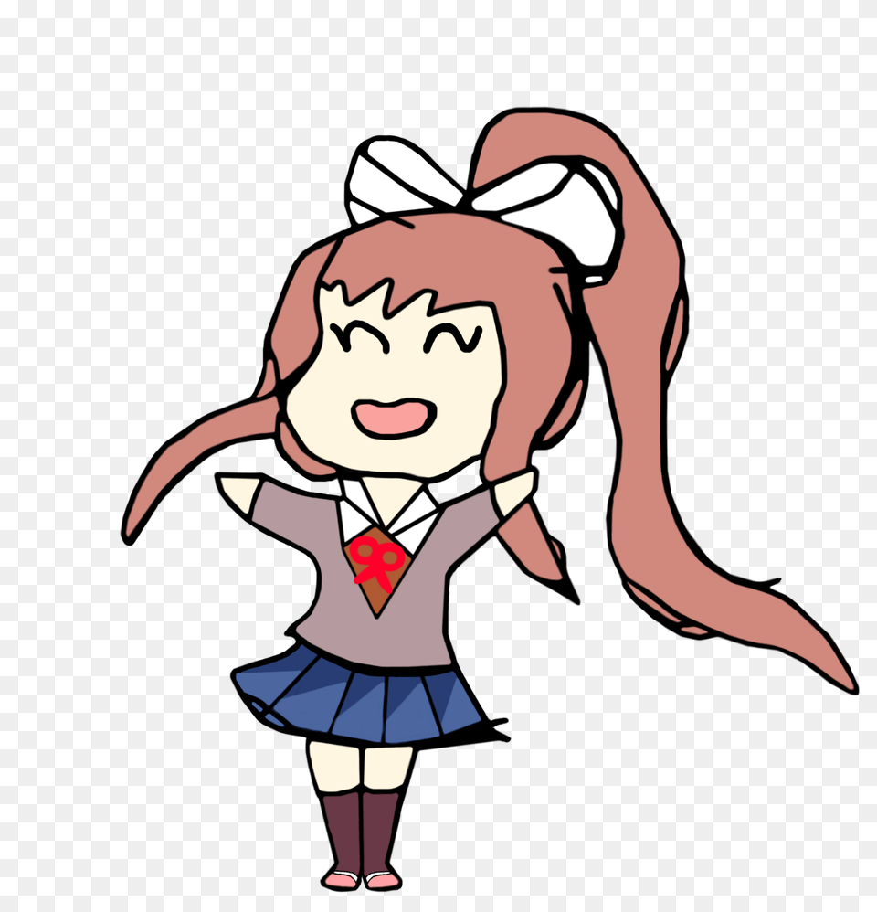 Smol Monika Is Happy To See You Ddlc, Adult, Publication, Person, Female Png Image