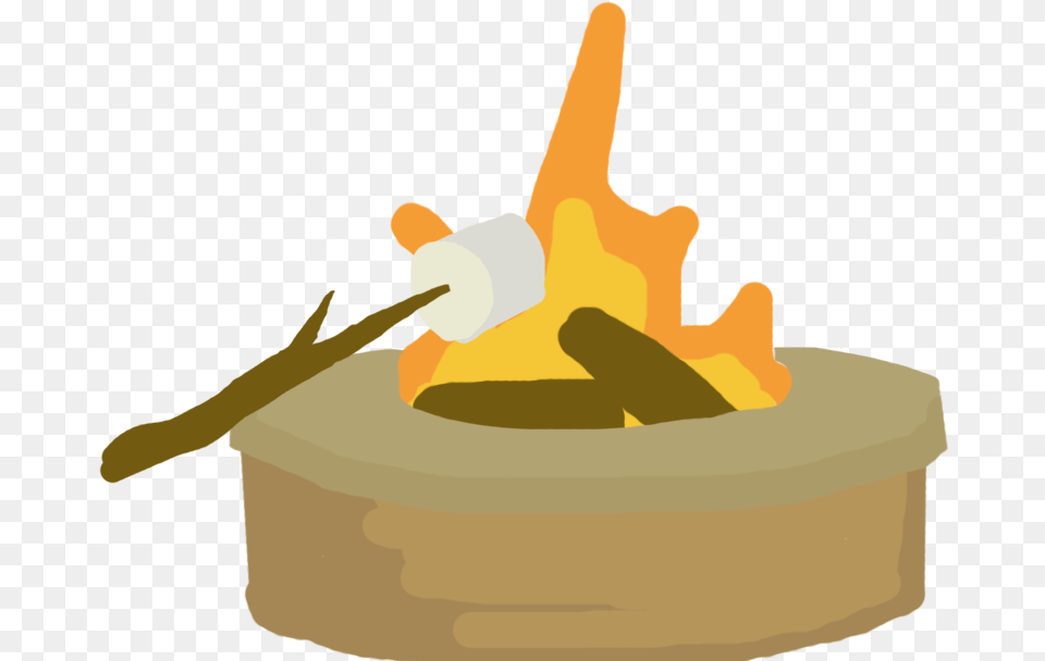 Smores Clipart Toasted Marshmallow Flame, Fire, Person Png Image
