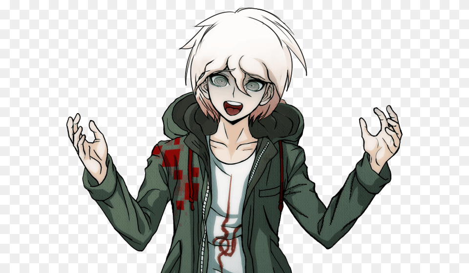 Smothed Bloody Rose Crazy Nagito Komaeda Sprites, Publication, Book, Comics, Adult Free Transparent Png