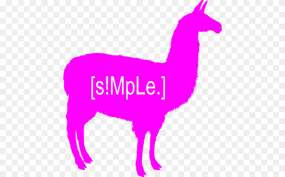 Smple Logo Neon Pink Clip Arts For Web, Animal, Llama, Mammal, Horse Png Image