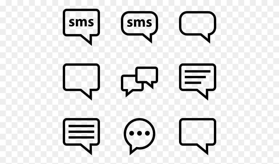 Sms Icons, Gray Free Png