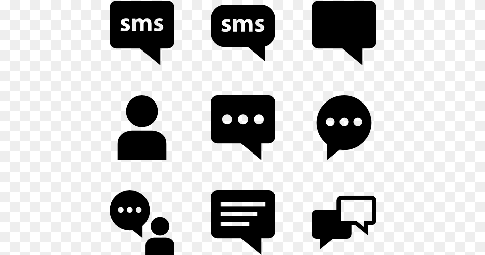 Sms Text Messaging Glyph Sms Icon Vector, Gray Free Transparent Png
