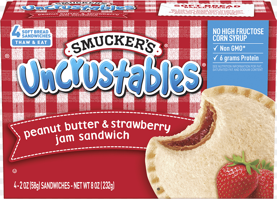 Smuckers Peanut Butter And Strawberry Jelly, Food, Advertisement, Bread Png