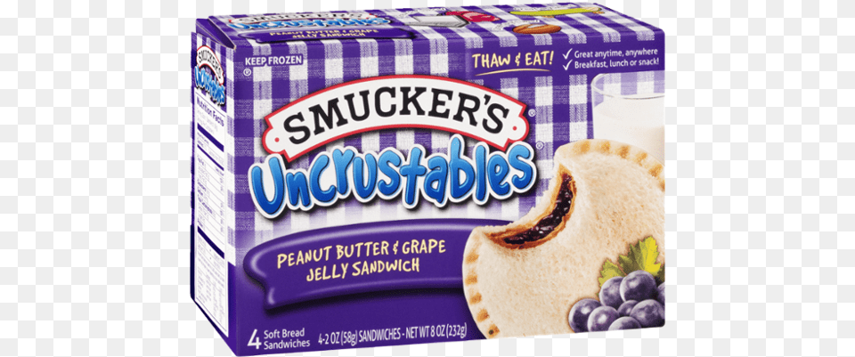 Smuckers Uncrustables, Bread, Food, Sandwich Free Png