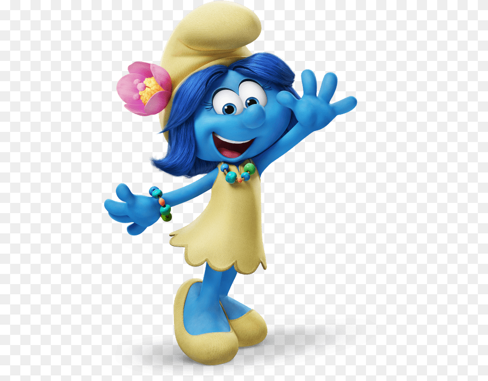 Smurf Blossom Waving, Baby, Performer, Person, Cartoon Free Png Download