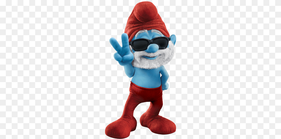 Smurf Google Sgning Papa Smurf, Plush, Toy, Accessories, Sunglasses Png