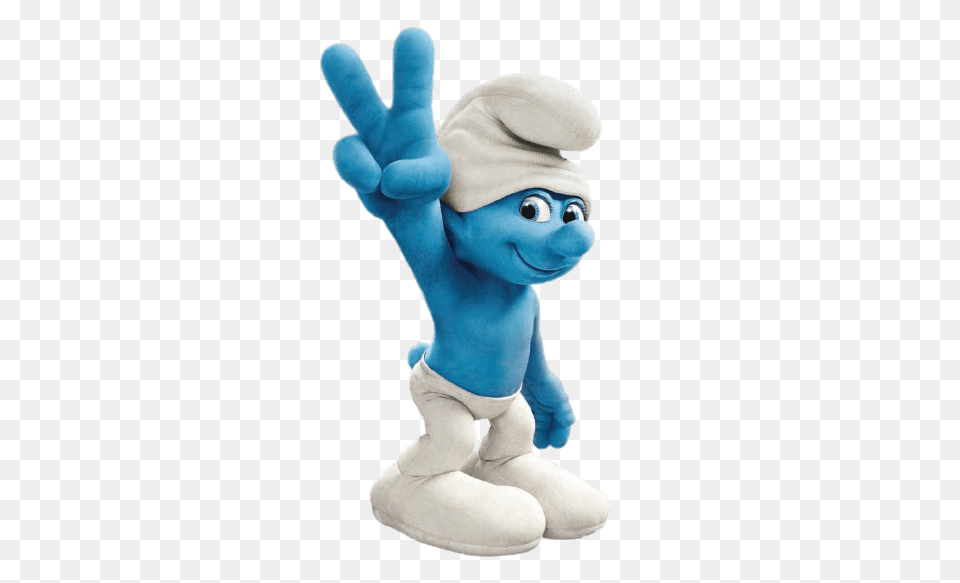 Smurf Making Peace Sign, Plush, Toy, Mascot Png Image