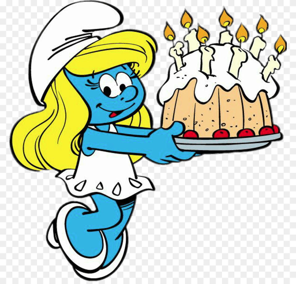 Smurfs Girl Happy Birthday, Baby, Person, Cartoon, Ice Cream Png
