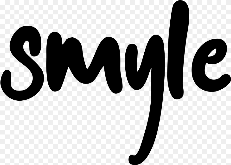 Smyle Logo Black Calligraphy, Gray Free Png