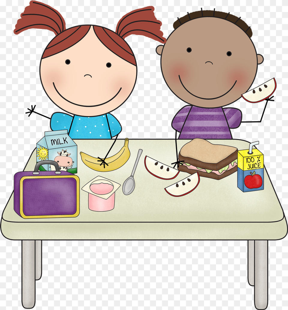 Snack Time Clipart Kids Lunch Clipart, Table, Meal, Furniture, Food Free Png Download