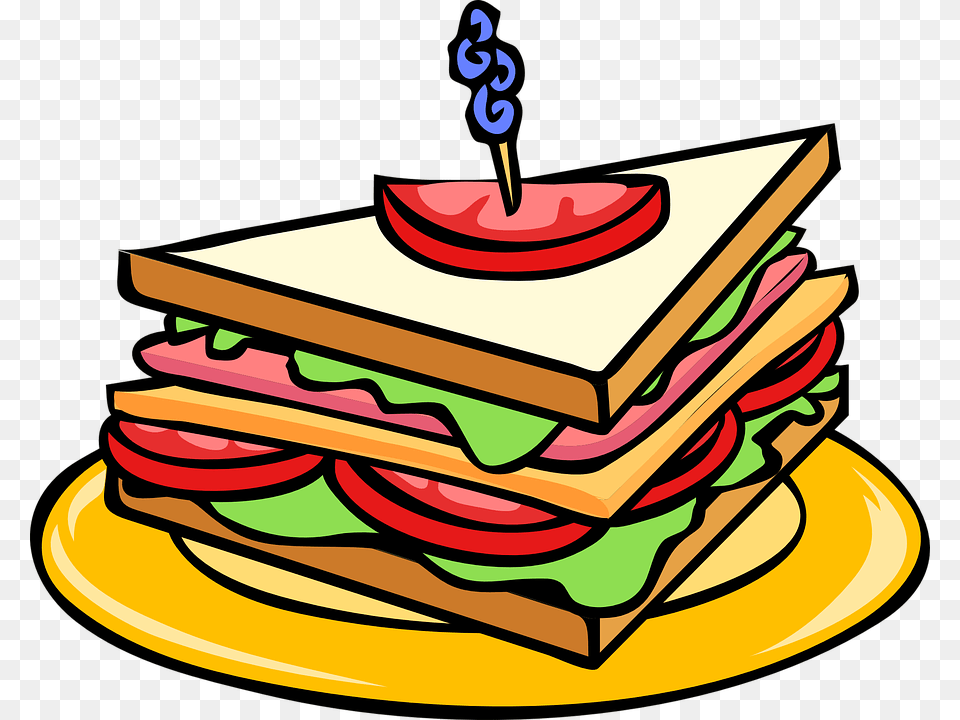 Snacks Clipart Sandwich Clipart, Food, Meal, Lunch, Sliced Free Png