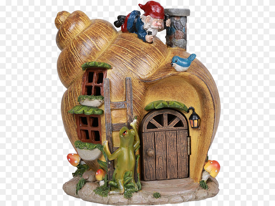 Snail Shell Gnome Home House, Figurine, Baby, Person, Fungus Free Png Download