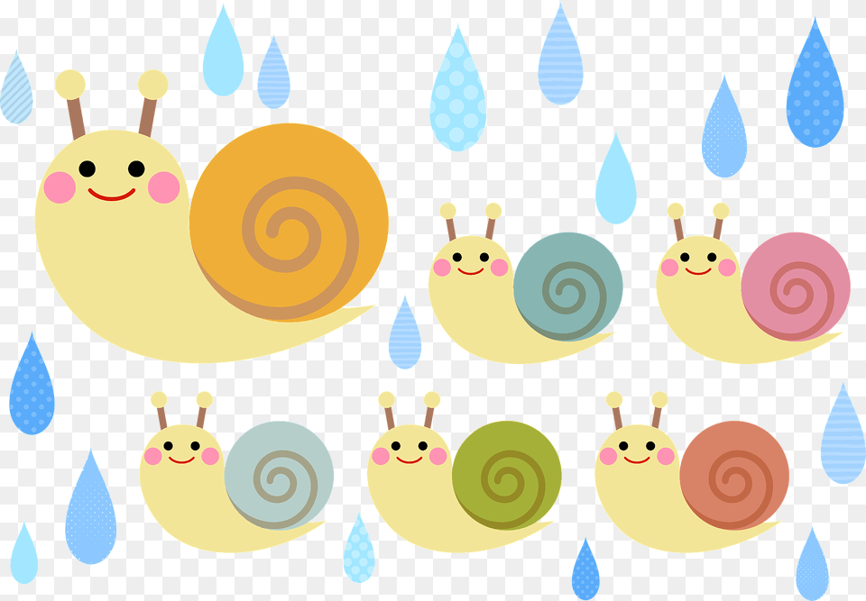 Snails Animal Rain Clipart, Pattern, People, Person, Art Free Png Download