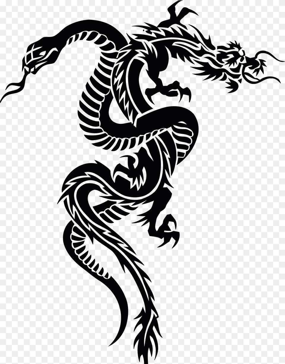 Snake And Dragon Tribal Tattoo Clipart And Design Transparent Snake Tattoo Png Image