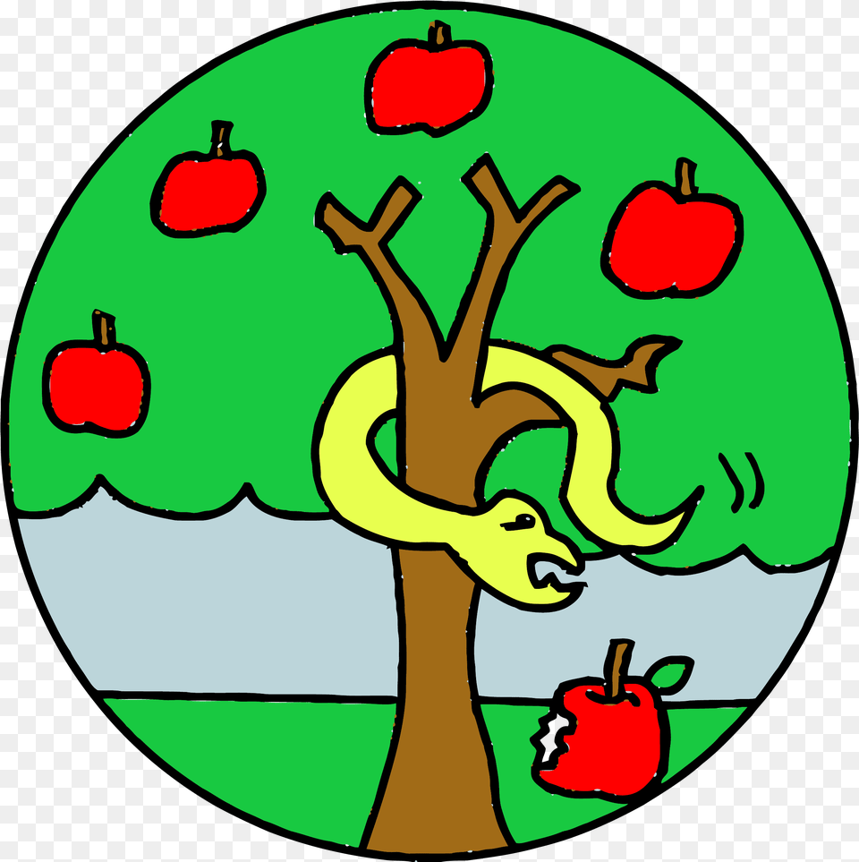 Snake Apple Tree Clipart Jesse Tree Adam And Eve, Food, Fruit, Plant, Produce Free Transparent Png