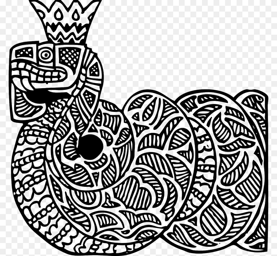 Snake Art Clipart Snakes Clip Art Snake King, Doodle, Drawing, Pattern Png Image