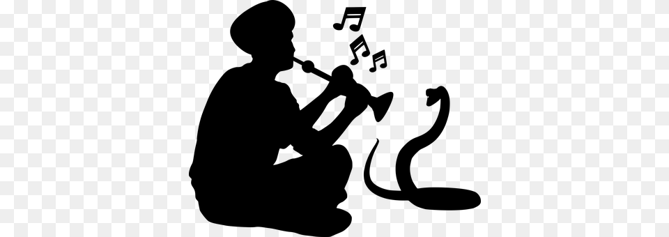 Snake Charmer Silhouette Indian Reading Silhouette, Gray Free Png Download