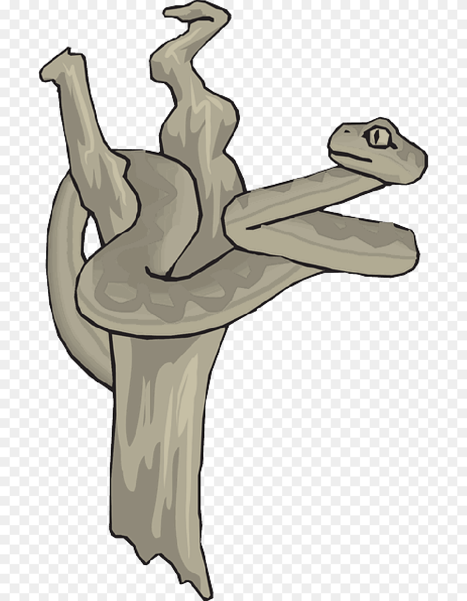 Snake Dead Tree Branch Reptile Curled Snake, Dancing, Leisure Activities, Person Png