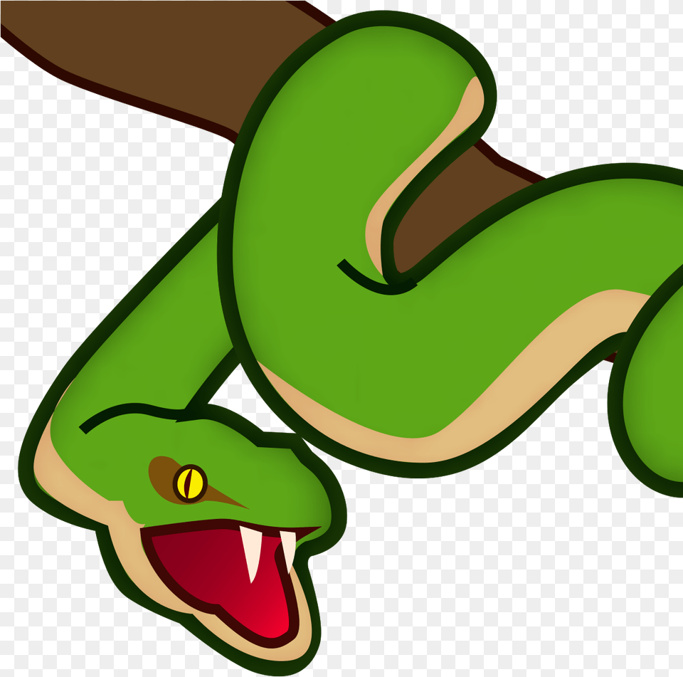 Snake Emoji, Animal, Reptile, Green Snake Free Png Download