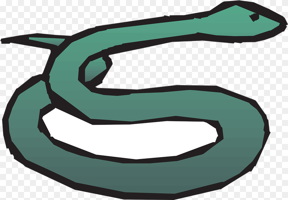 Snake Green Slithering Curled Slither Snake Simple, Animal Free Png Download