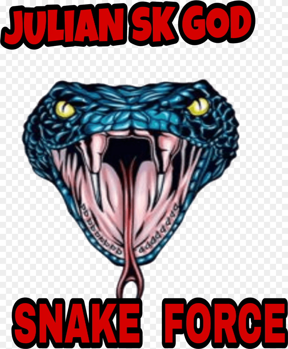 Snake Head Tattoo Snake Mouth Open Front, Person, Animal Png Image