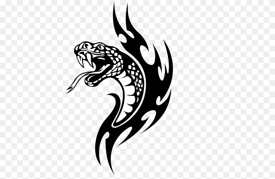 Snake Tattoo Black, Dragon Png Image