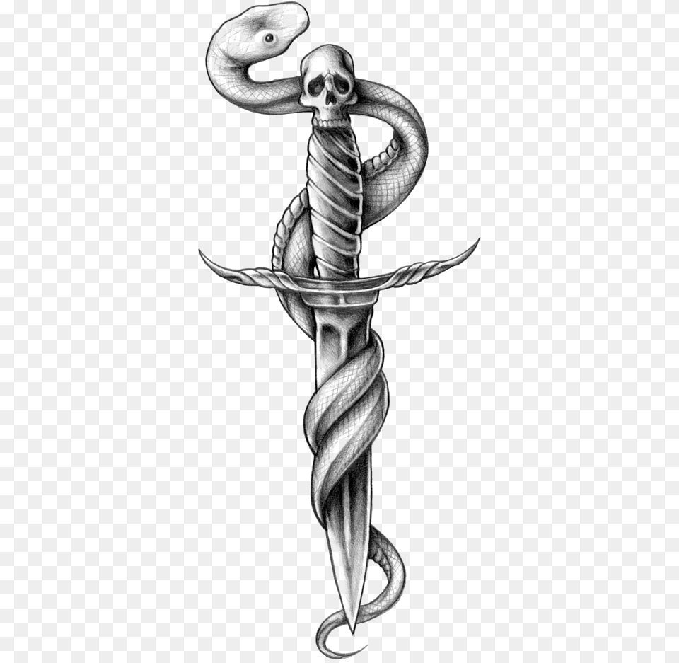 Snake Tattoo Photo Dagger With Snake Tattoo, Blade, Knife, Sword, Weapon Free Transparent Png