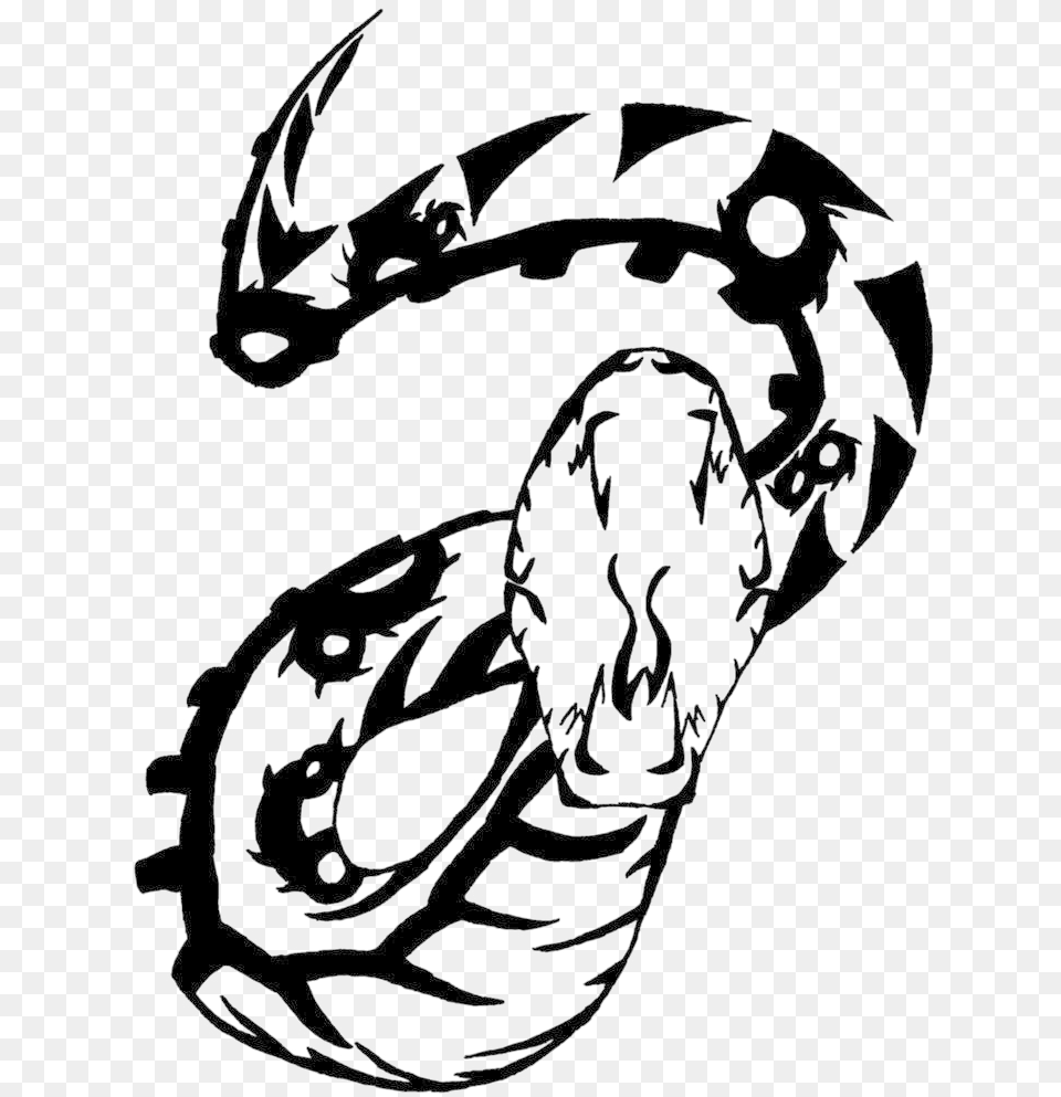 Snake Tattoo Transparent Images Tribal Tattoo Snake, Dragon, Ammunition, Grenade, Weapon Png Image