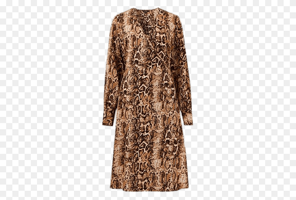 Snakeskin Design Wrap Dress, Clothing, Fashion, Long Sleeve, Sleeve Free Png