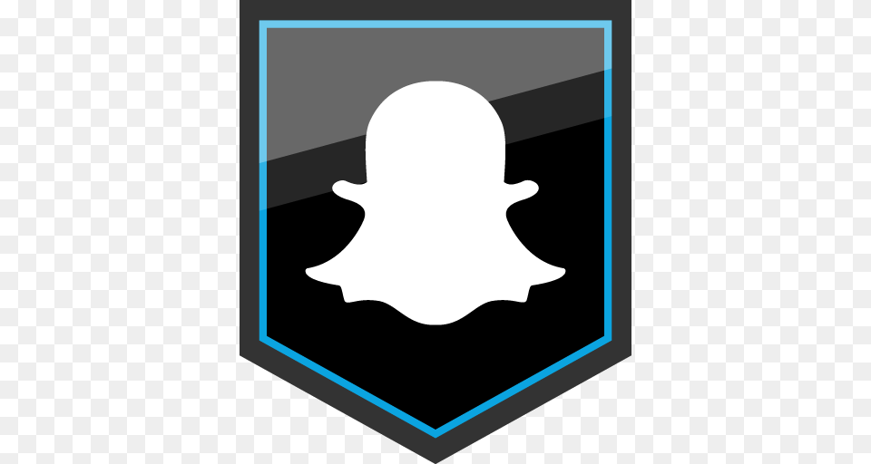 Snapchat Blue Outline Shield Social Media Icon, Badge, Logo, Symbol Png Image