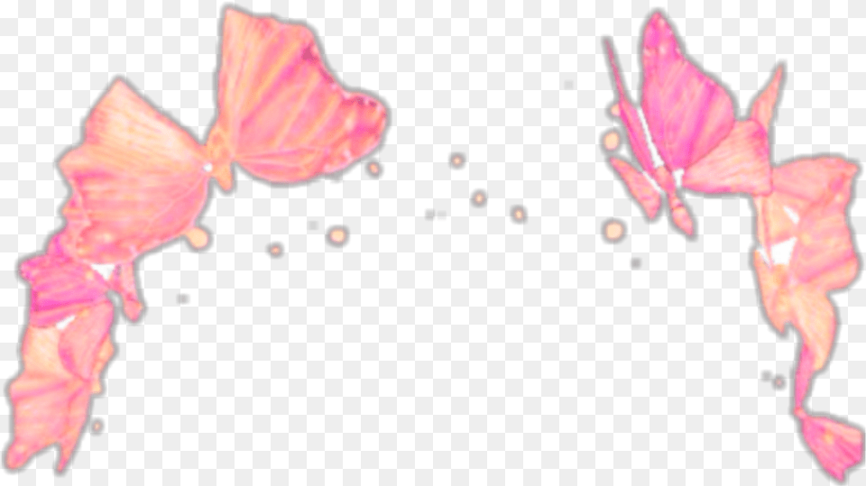 Snapchat Crown Butterflies Aesthetic Filter Transparent Yellow Flower Crown, Petal, Plant, Paper, Purple Free Png Download