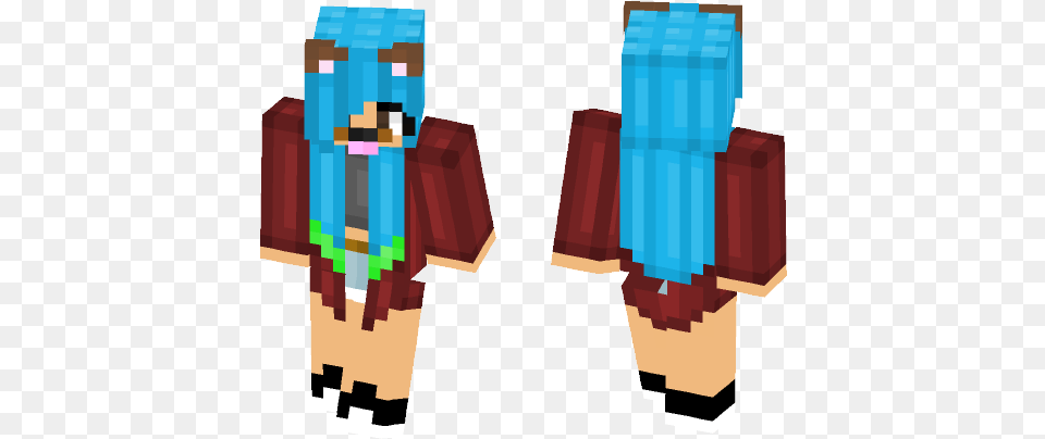 Snapchat Dog Filter Minecraft Skin Blue Hair Skin Minecraft, Person, Dynamite, Weapon Free Png Download