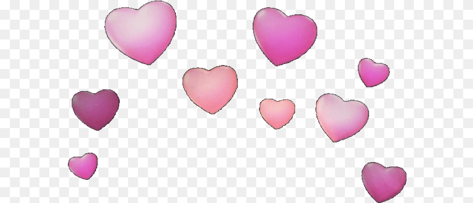 Snapchat Filter Eart Rosa Pink Hearts Snapchatfiltrer, Flower, Petal, Plant, Symbol Free Png