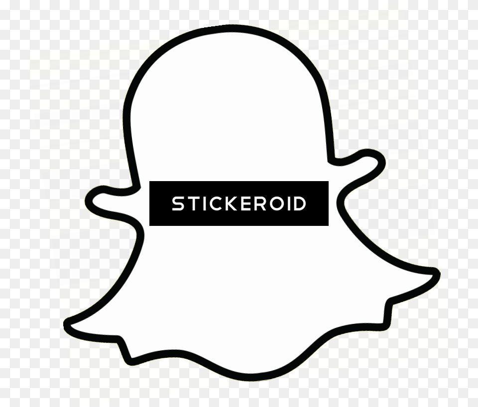 Snapchat Ghost Logo Black And White Snapchat, Clothing, Hardhat, Helmet, Sticker Free Png