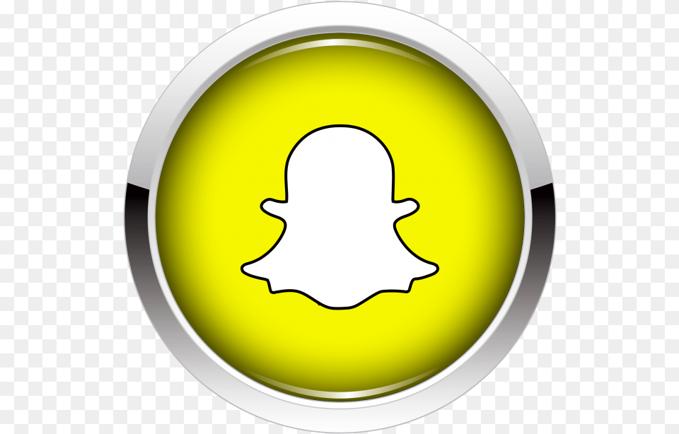 Snapchat Icon Button Image Download Searchpngcom Circle, Logo, Badge, Symbol Free Png