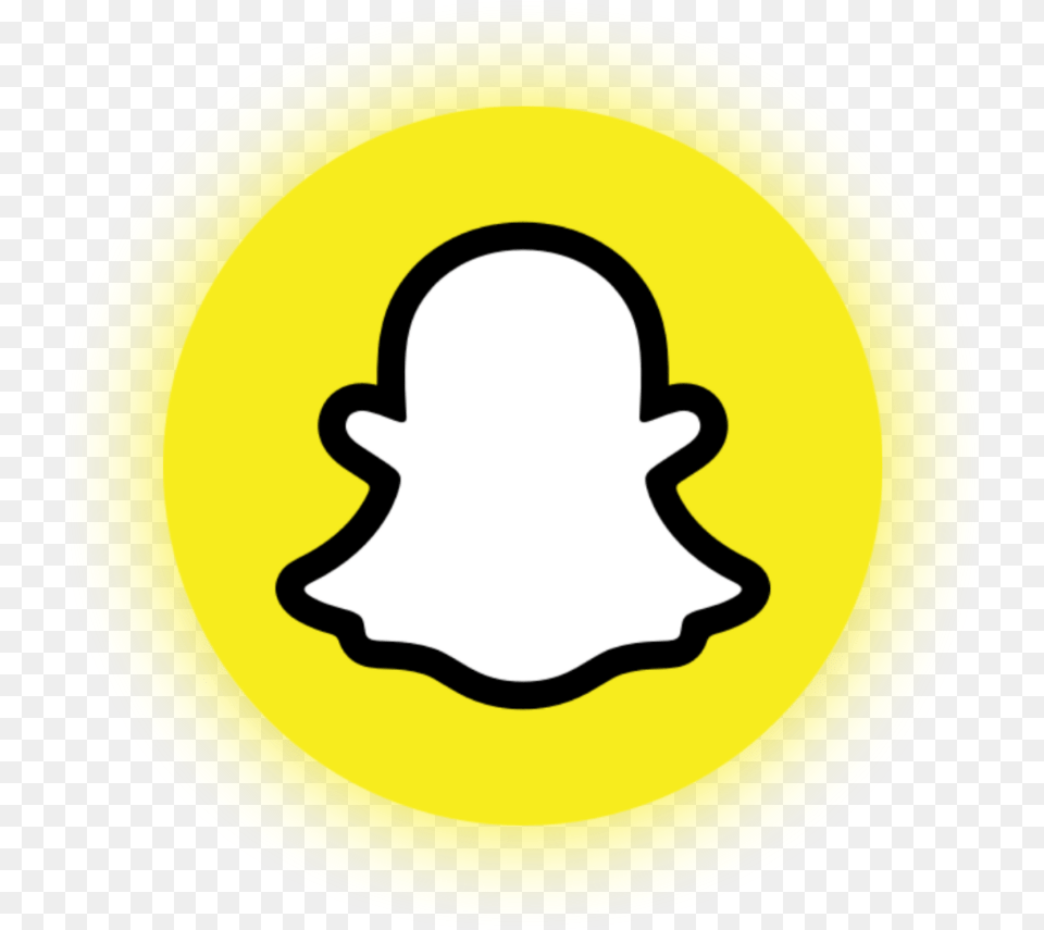 Snapchat Logo Neon Icon Sticker By Jagbir Singh Language, Symbol, Plate Free Transparent Png