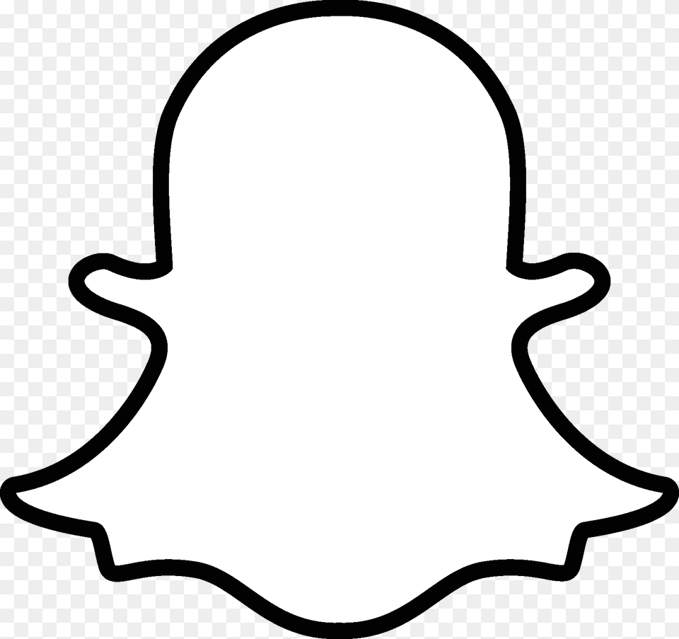 Snapchat Logo White Snapchat Logo, Silhouette, Stencil, Sticker, Clothing Png