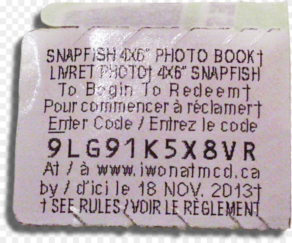 Snapfish Prize Mcdonalds Monopoly Photo Book, Text, Paper Free Png Download