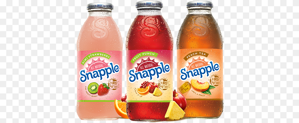 Snapple Fruit Punch 20 Fl Oz Orange Soft Drink, Juice, Beverage, Plant, Produce Png Image