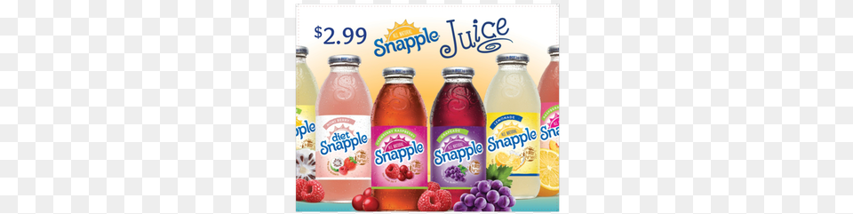 Snapple Grapeade Juice Drink 16 Fl Oz Bottle, Beverage, Food, Ketchup, Berry Free Transparent Png