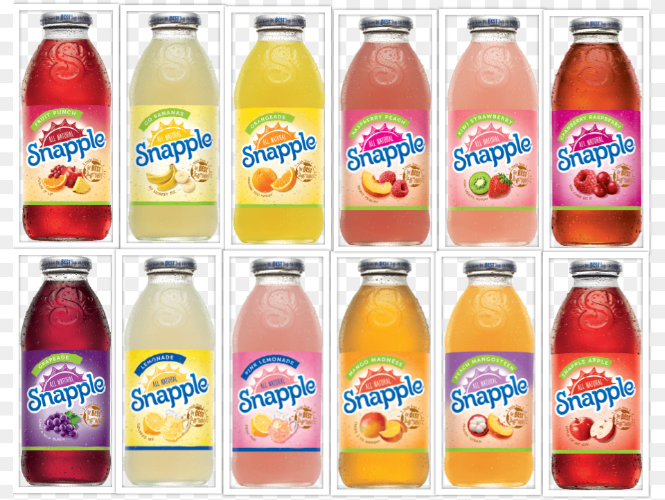 Snapple Juice Drinks Variety Pack, Beverage, Alcohol, Beer, Bottle Png