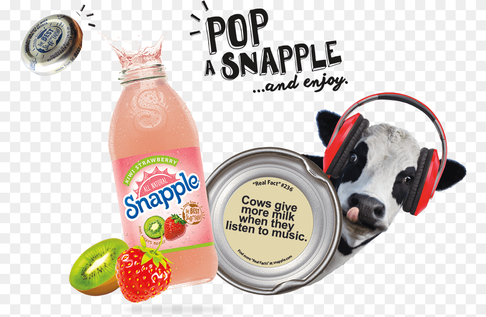 Snapple Kiwi Strawberry Juice Download Plastic Bottle, Beverage, Food, Ketchup, Fruit Png