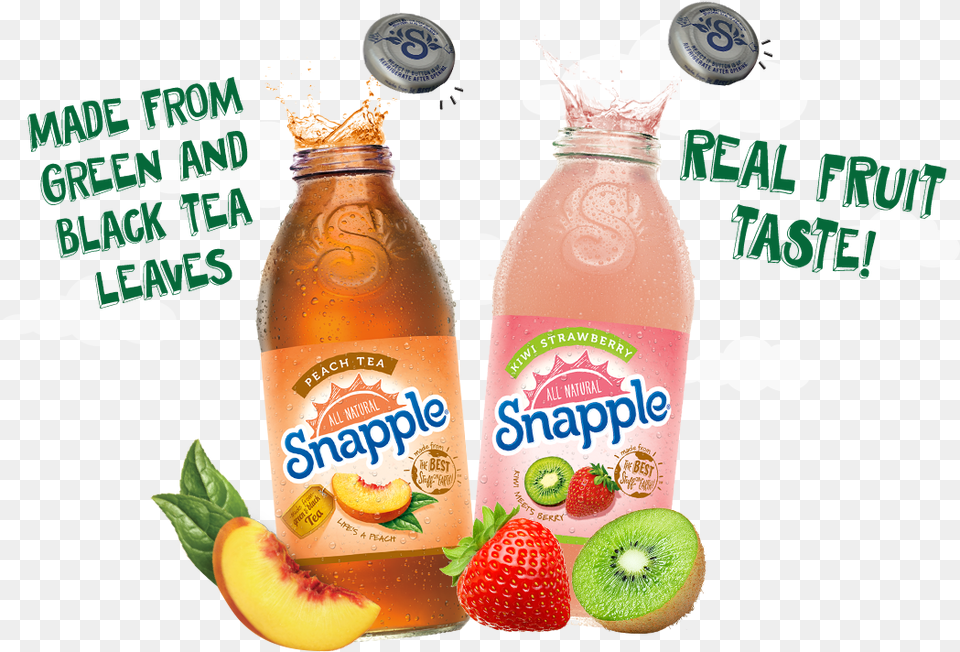 Snapple Kiwi Strawberry Juice Orange Drink, Beverage, Alcohol, Beer, Food Png Image