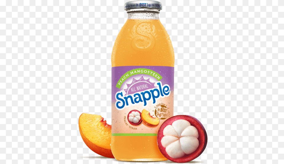 Snapple Peach Mangosteen, Beverage, Juice, Food, Fruit Free Transparent Png