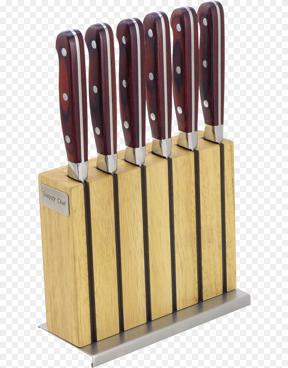 Snappy Chef 7pc Steak Knife Set With Block Steak Knife, Cutlery Free Transparent Png